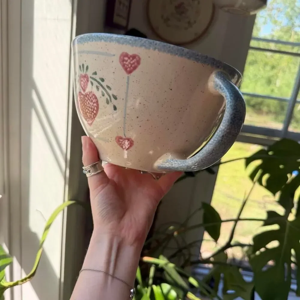 Vintage 1997 teamson stoneware heart mixing bowl
